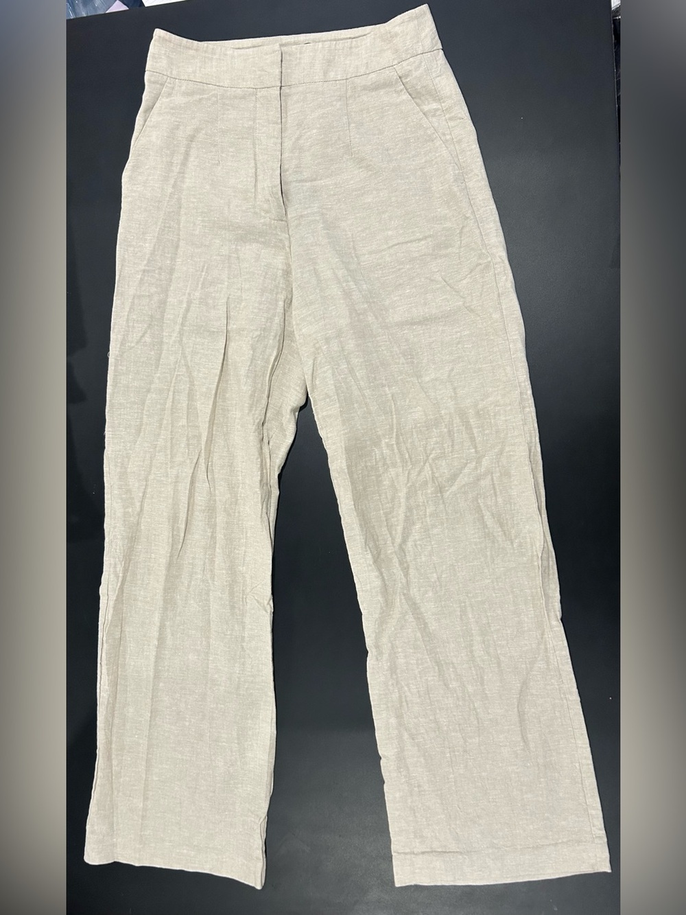 Women’s Casual Linen-Blend Pants in Light Beige
